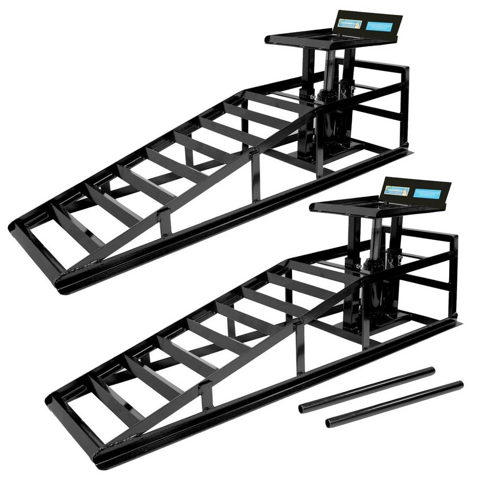 TRUTZHOLM Auffahrrampe hydraulisch 2 Stück höhenverstellbar Pkw KFZ 2 Tonnen