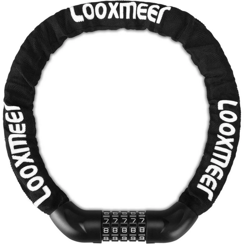 Looxmeer Fahrradschloss Zahlenschloss 90 cm Kette 7 mm 5-stellig
