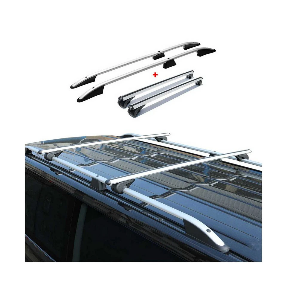 OMAC Dachträger Dachreling Ford Courier 2014-2024 Aluminium Silber 4x Anti-Diebstahlschloss