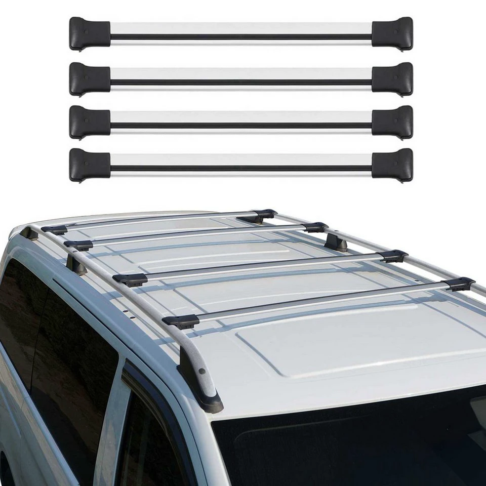 OMAC Dachträger für Opel Vivaro 2001-2014 Relingträger Aluminium Silber 4 Stück