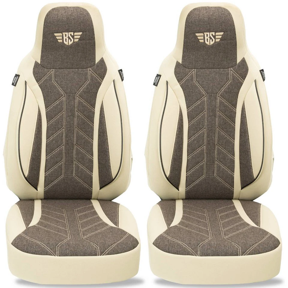 BREMER SITZBEZÜGE Autositzbezug Adria Matrix Supreme PLKT211 Beige/Braun Fahrer Beifahrer