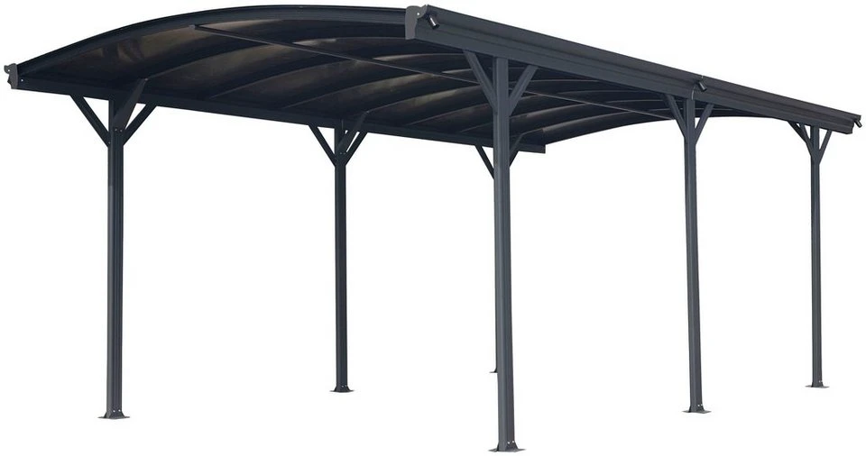 WESTMANN Einzelcarport Rundbogen 300x576 cm Aluminium anthrazit 206 cm Einfahrtshöhe
