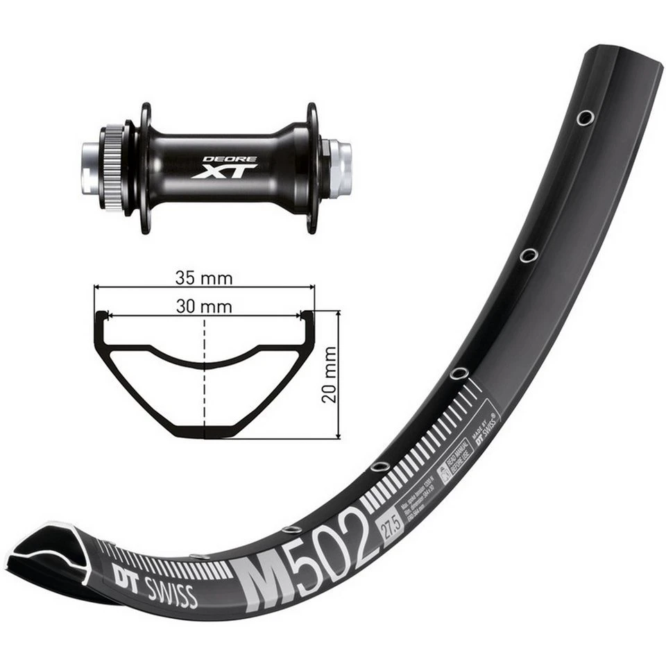 DT Swiss M 502 Disc Felge 29 32 Loch Alu schwarz ETRTO 62230