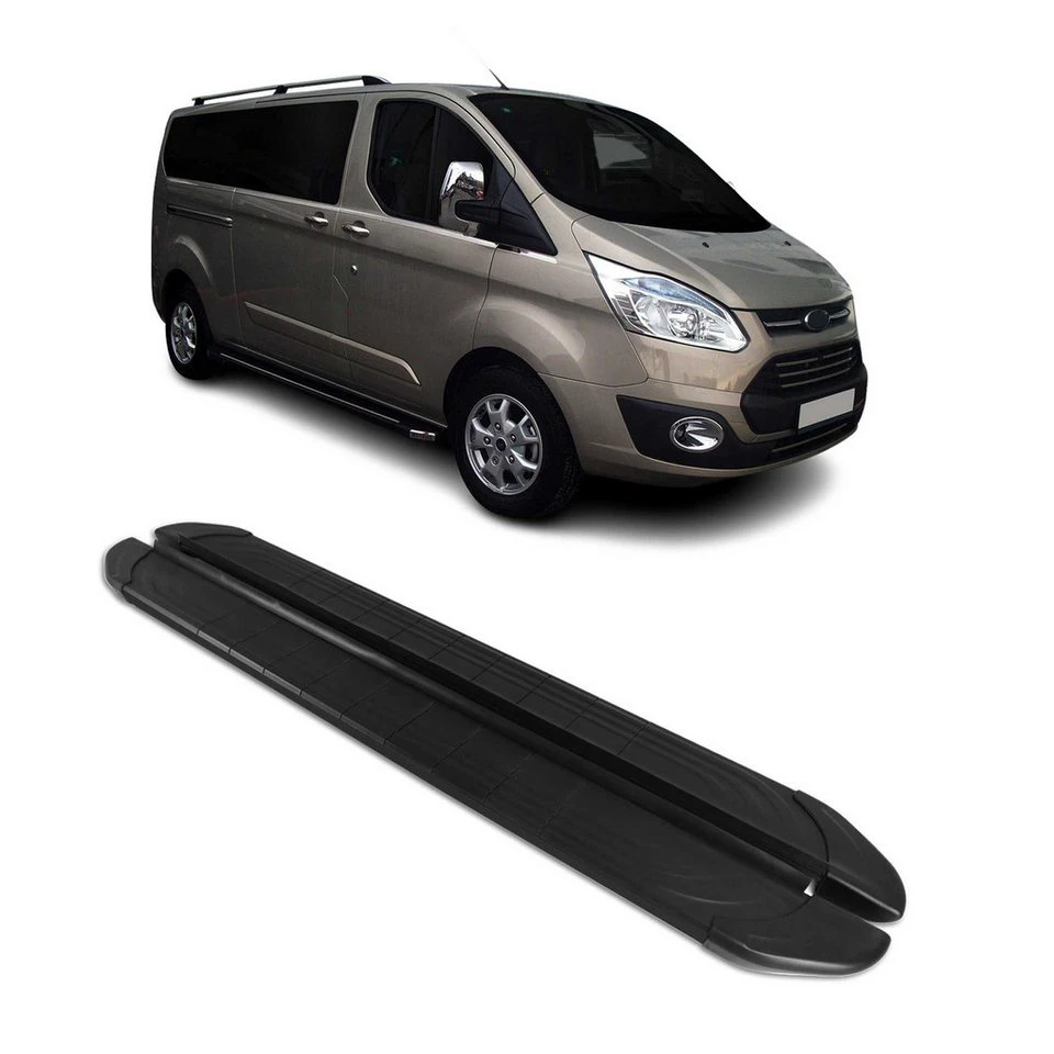 OMAC Aluminium Trittbretter Ford Transit Custom 2012-2022 L1 2-tlg. rutschfest