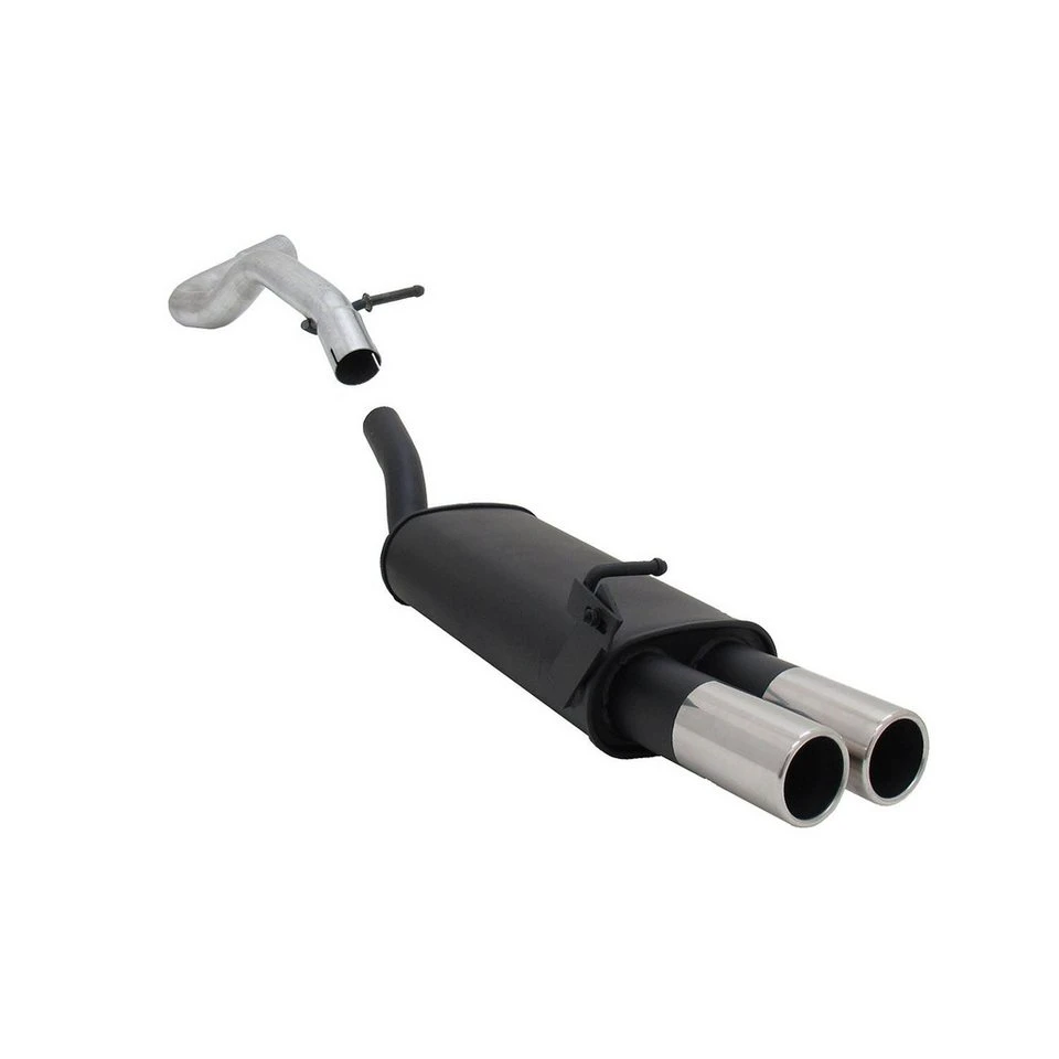 OMAC Novus Sportendschalldämpfer Gruppe N 2x76mm Edelstahl Audi A3 Seat Leon VW Golf 4 New Beetle