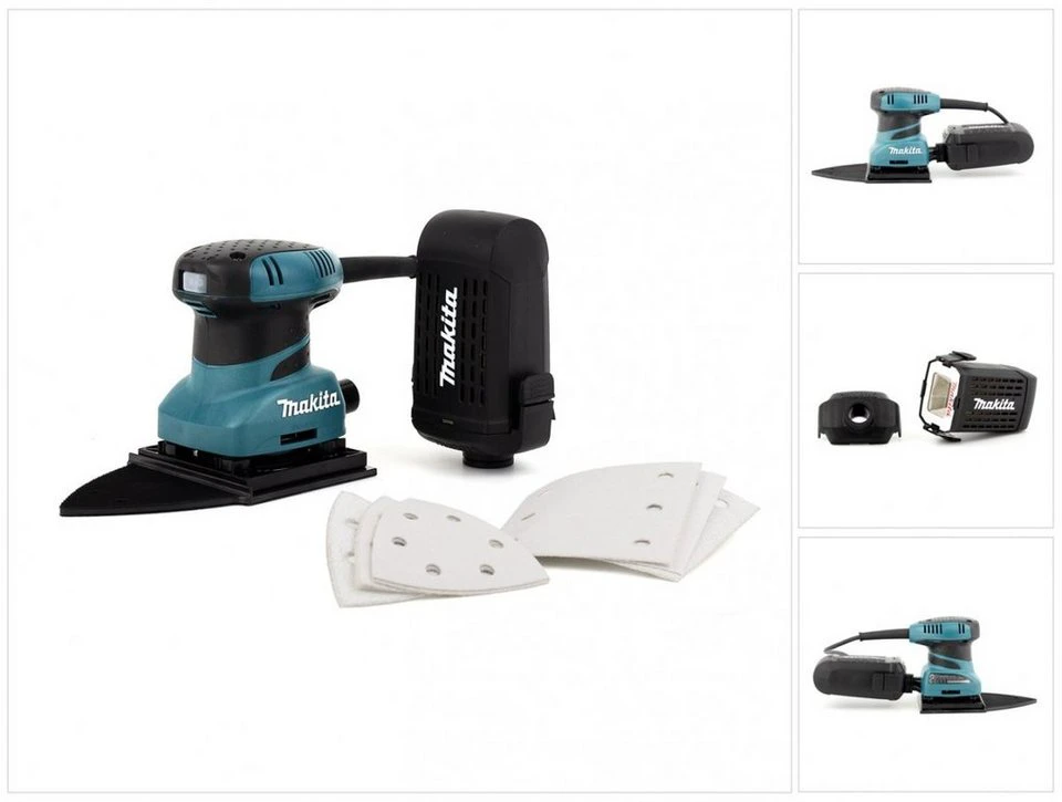 Makita Schwingschleifer BO 4565 200 W mit Schleifpapier-Set 9-tlg.