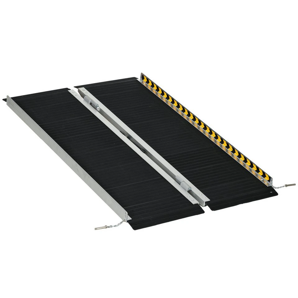 Novzep Auffahrrampe Rollstuhlrampe zusammenklappbar Aluminium rutschfest 122 x 73,6 cm
