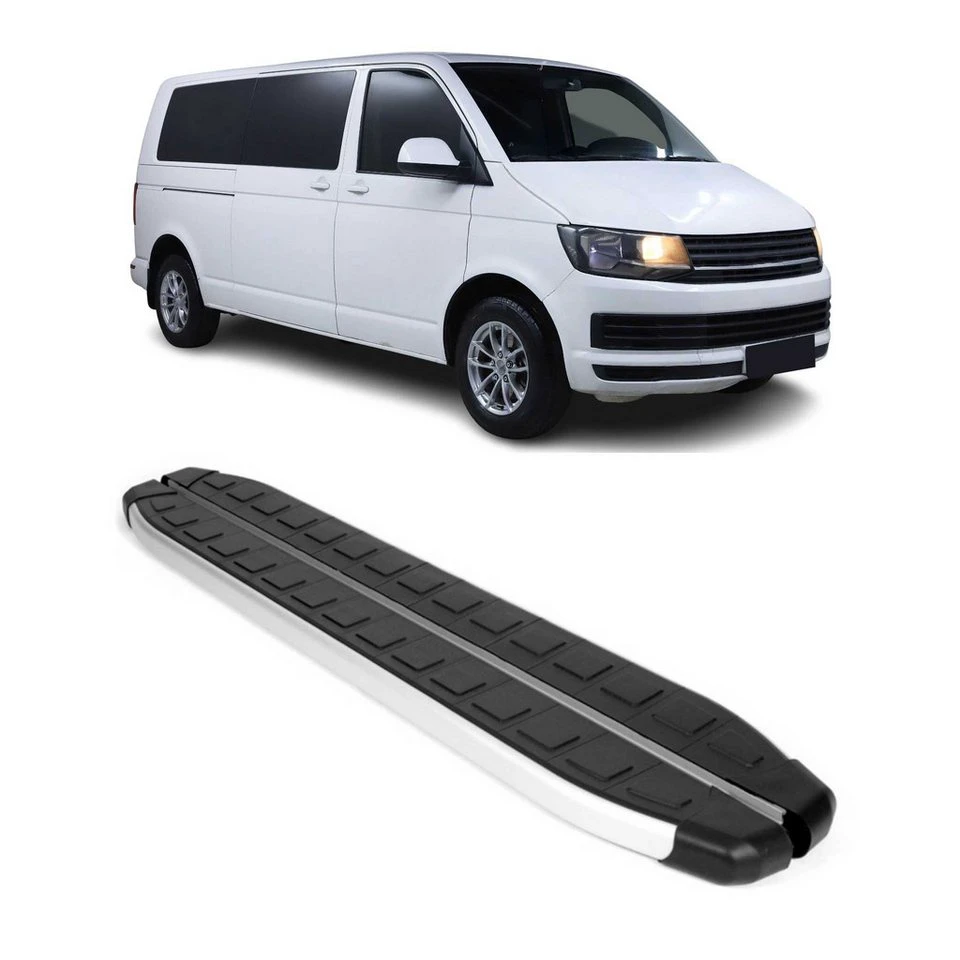 OMAC Trittbretter VW T6 T6.1 Transporter 2015-24 L2 Aluminium 2-tlg. Rutschfest