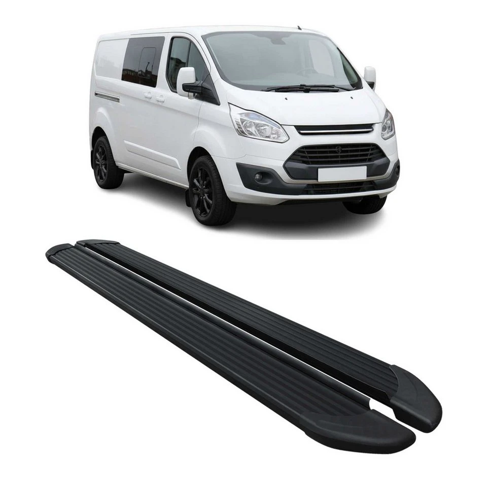 OMAC Aluminium Trittbretter Ford Transit Custom 2012-20 L2 2-tlg. rutschfest