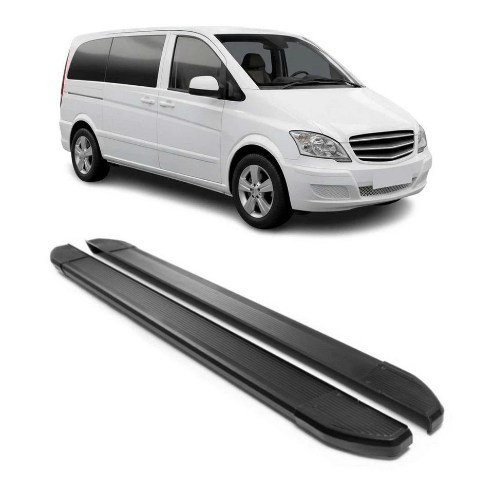OMAC Aluminium Trittbretter Mercedes Vito Viano W639 Kurz 2003-2014 2-tlg. rutschfest