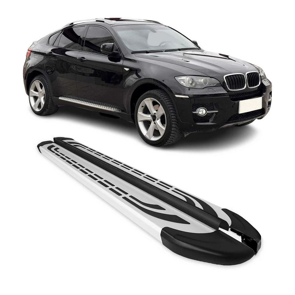 OMAC Trittbretter BMW X6 2008-2014 Aluminium Silber 2-teilig