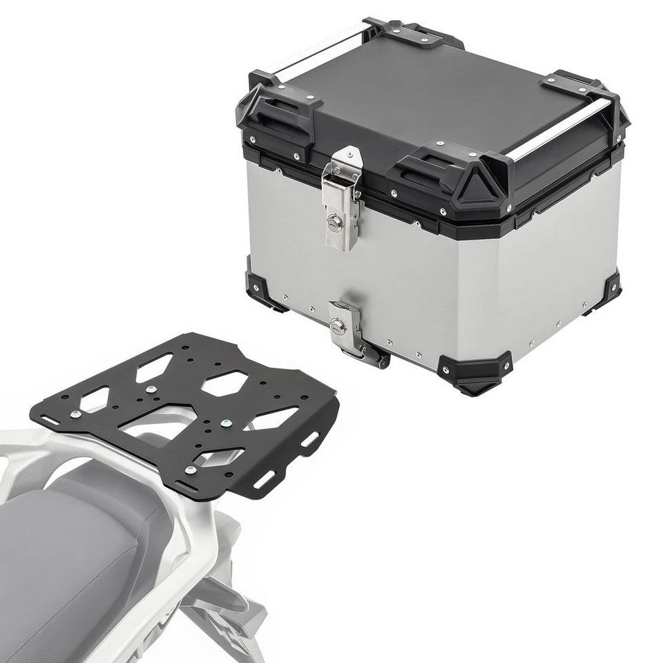 Bagtecs Topcase Set XB45 Alu mit Gepäckbrücke für Honda Transalp XL 750 23-25