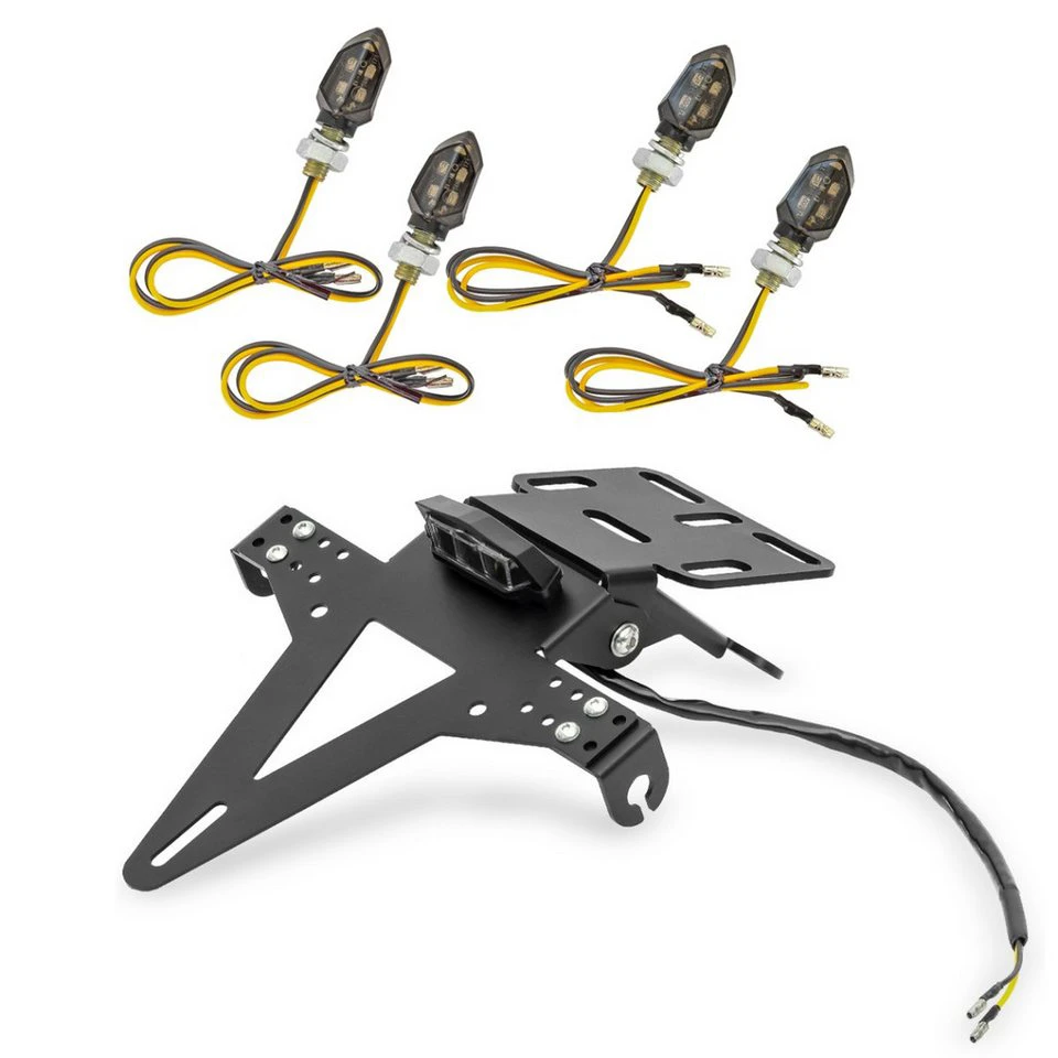 Zaddox Kennzeichenhalter Set KX4 mit 4x LED Blinker E-Prüfzeichen