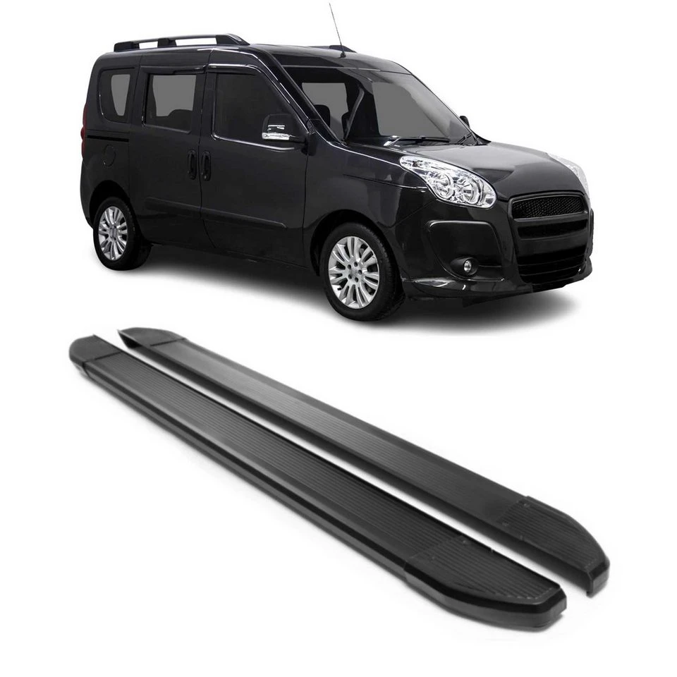 OMAC Trittbretter Fiat Doblo 2010-2021 kurze Version Aluminium ABS 2-teilig rutschfest