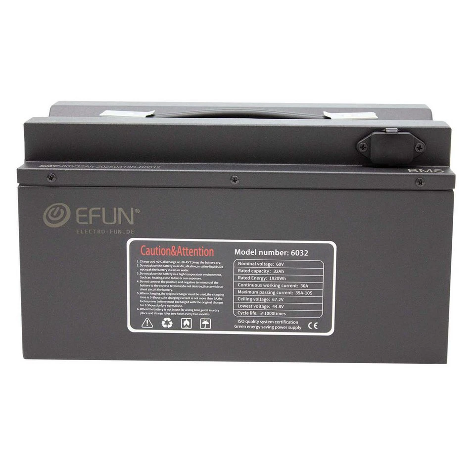 Electro-Fun Li-Ion Akku 60 Volt 30 Ah für Elektromobile mit Ladegerät