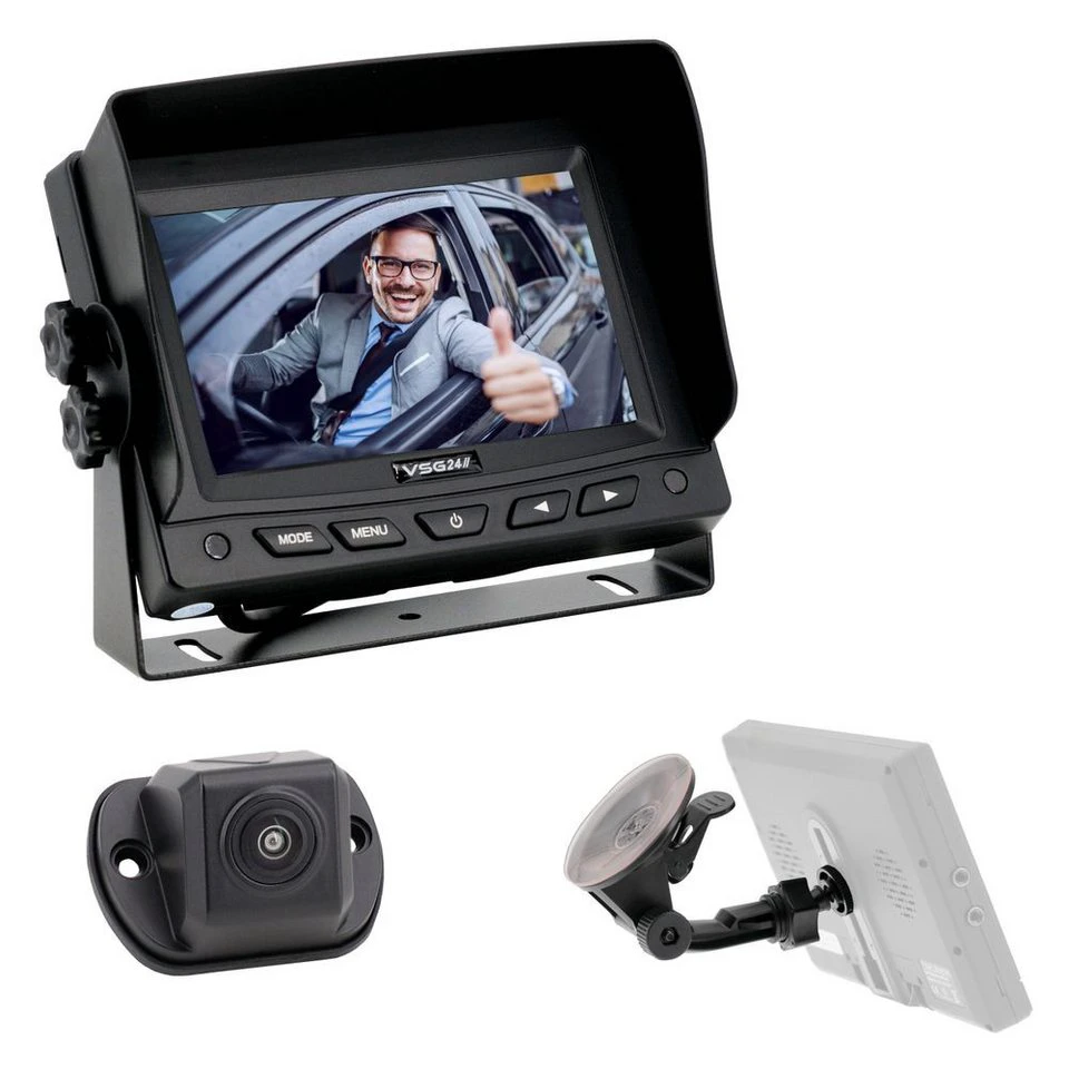 VSG24 5" Rückfahrsystem NAVIGATOR HD für PKW Front Heck 1x Rückfahrkamera 170° Blickwinkel
