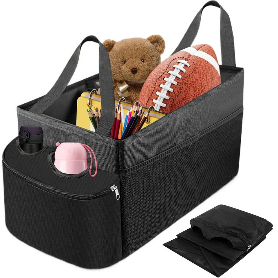 SURFOU Rücksitzorganizer Auto Organizer 45 x 25,5 x 23,5 cm Oxford-Tuch 4 Getränkehalter