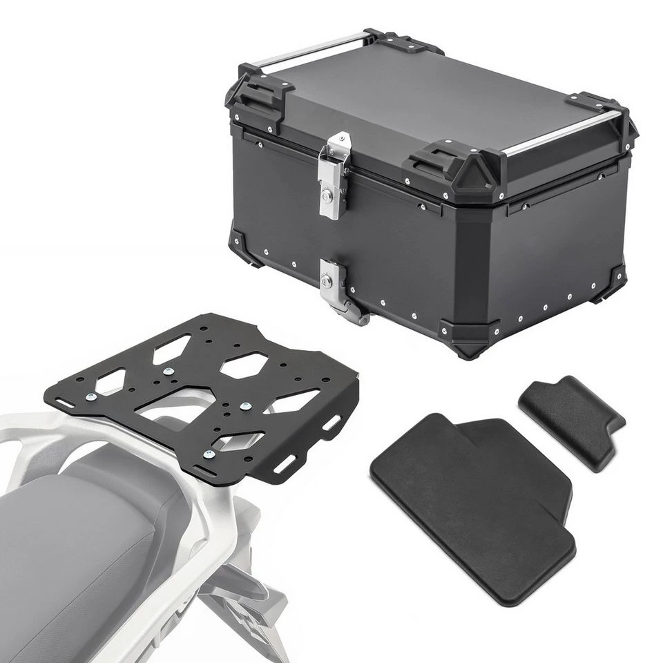 Bagtecs Topcase Set Alu Topcase mit Gepäckbrücke für Honda Transalp XL 750 23-25