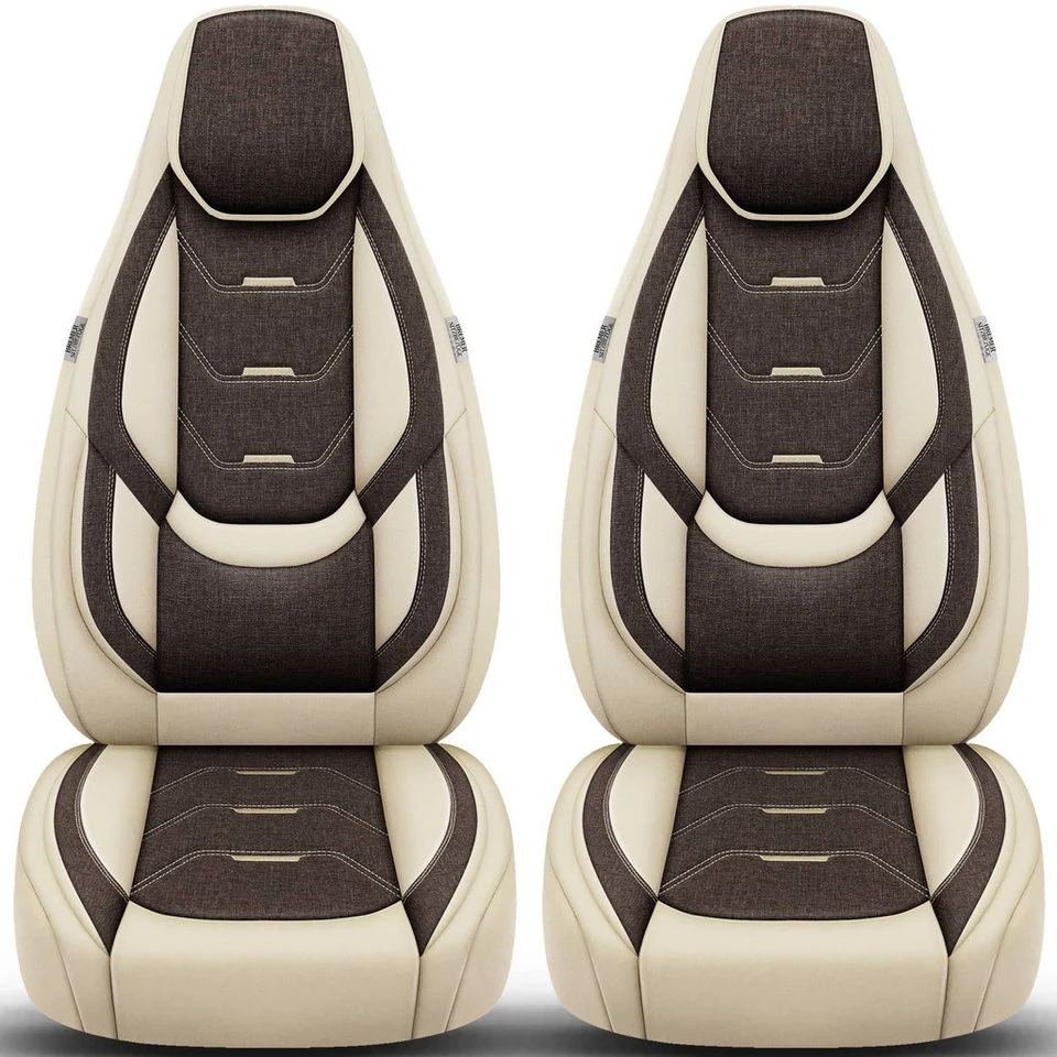 BREMER SITZBEZÜGE Autositzbezug Adria Twin Axess Supreme Plus Sports H11 Beige/Braun Fahrer Beifahrer Set