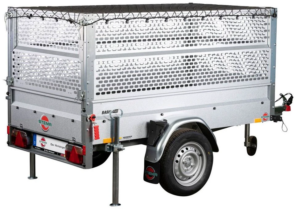 STEMA PKW-Anhänger BASIC Plus 750 Set Tieflader ungebremst Gitteraufsatz