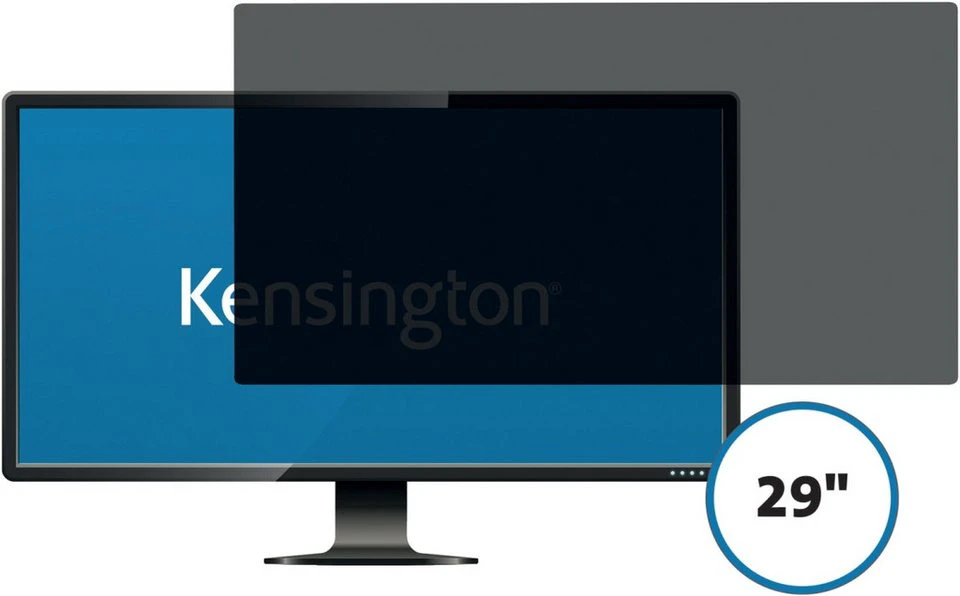 KENSINGTON Sichtschutzfolie Blickschutzfilter Standard 29 Zoll 21:9 2-fach abnehmbar schwarz