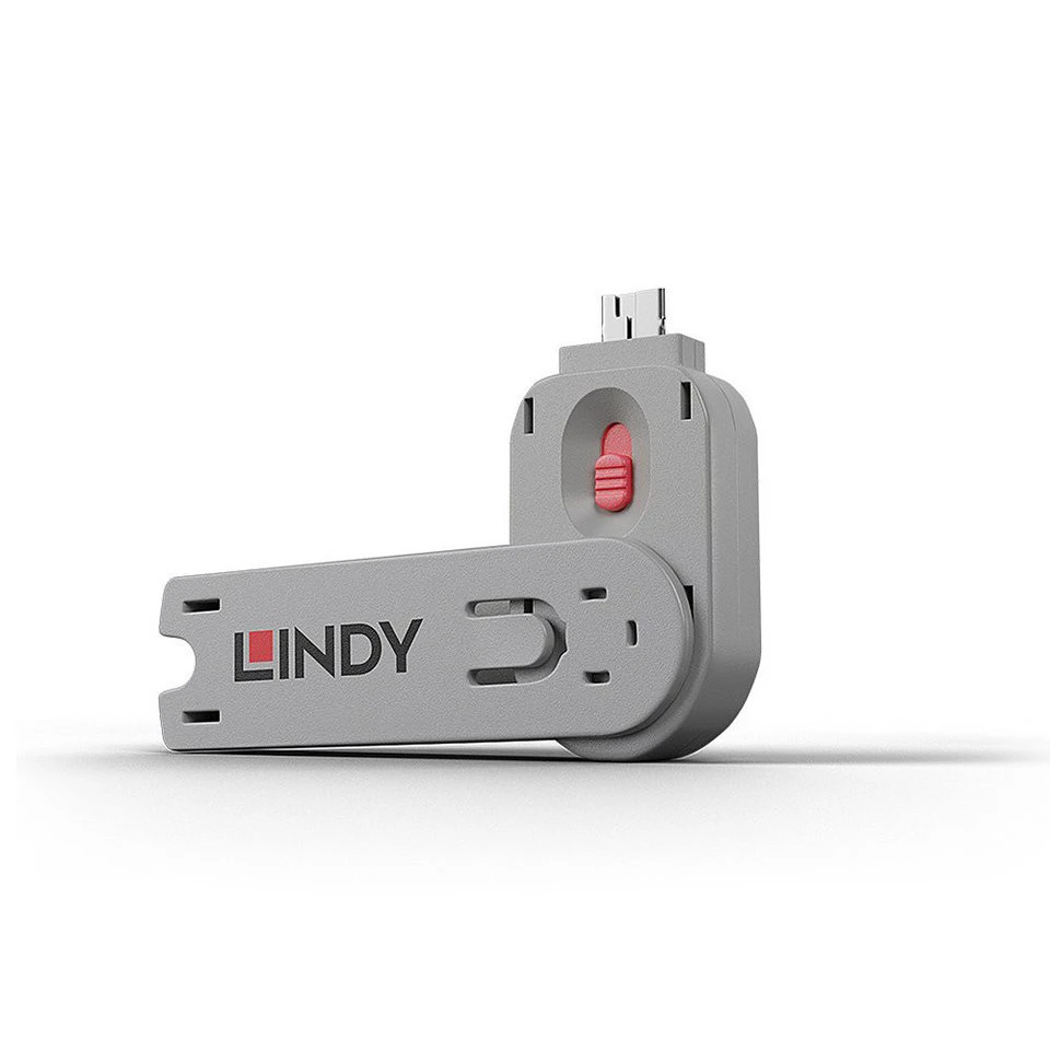Lindy Kabelschloss 40620 Türblockierschlüssel für USB Typ-A Pink 18 x 75,2 x 12 mm