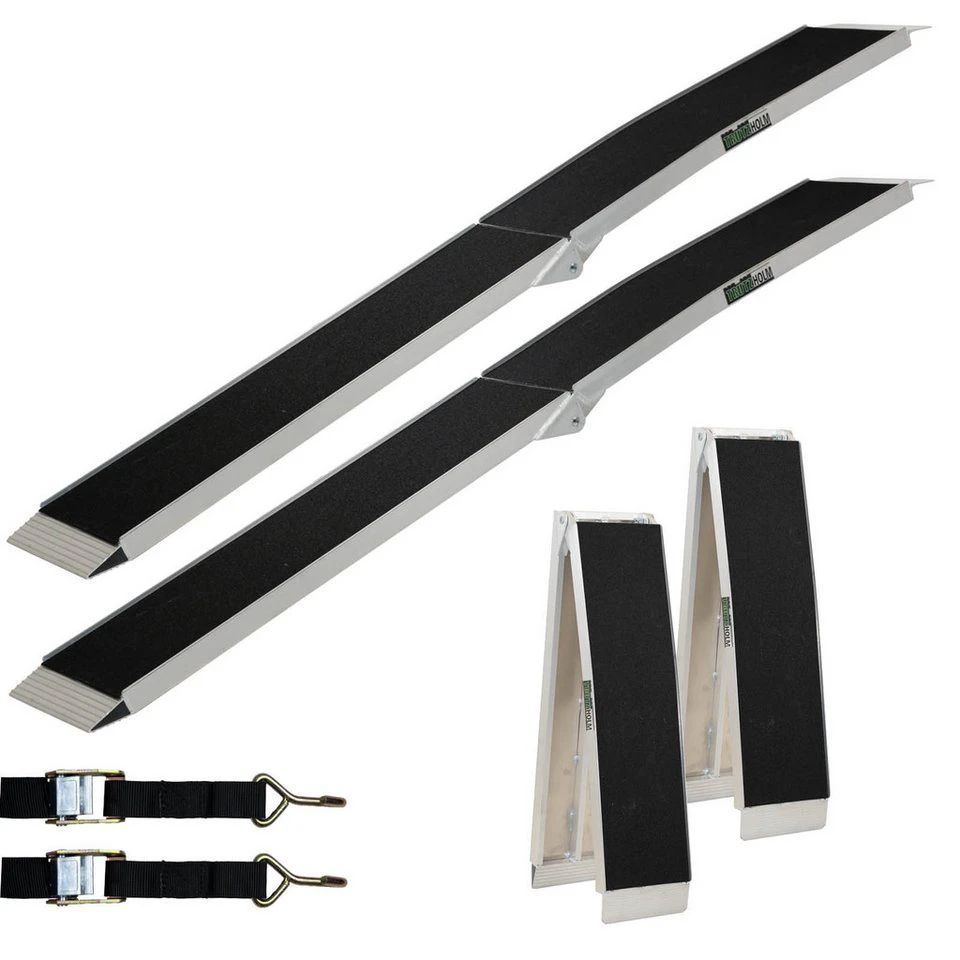 TRUTZHOLM Auffahrrampe 2er Set klappbar 228 cm Aluminium 680 kg