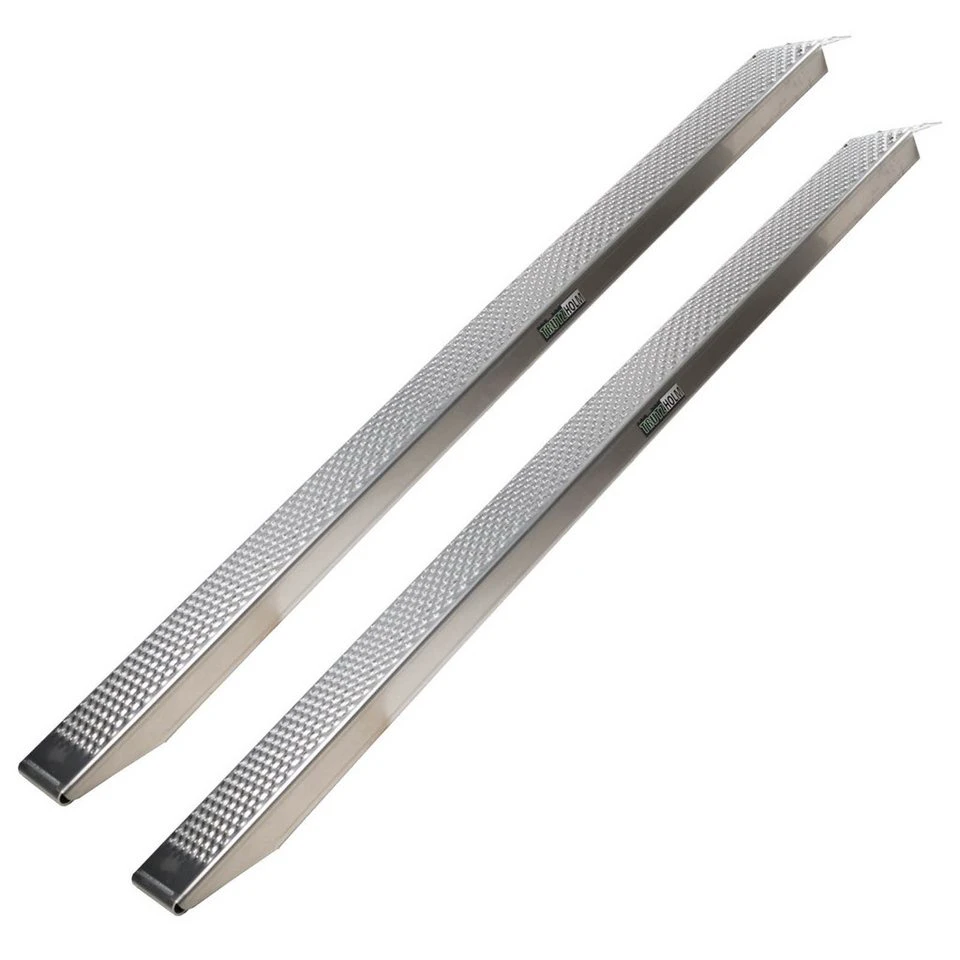 TRUTZHOLM Auffahrrampen 250 cm 1000 kg Aluminium grau gelocht 2er Set