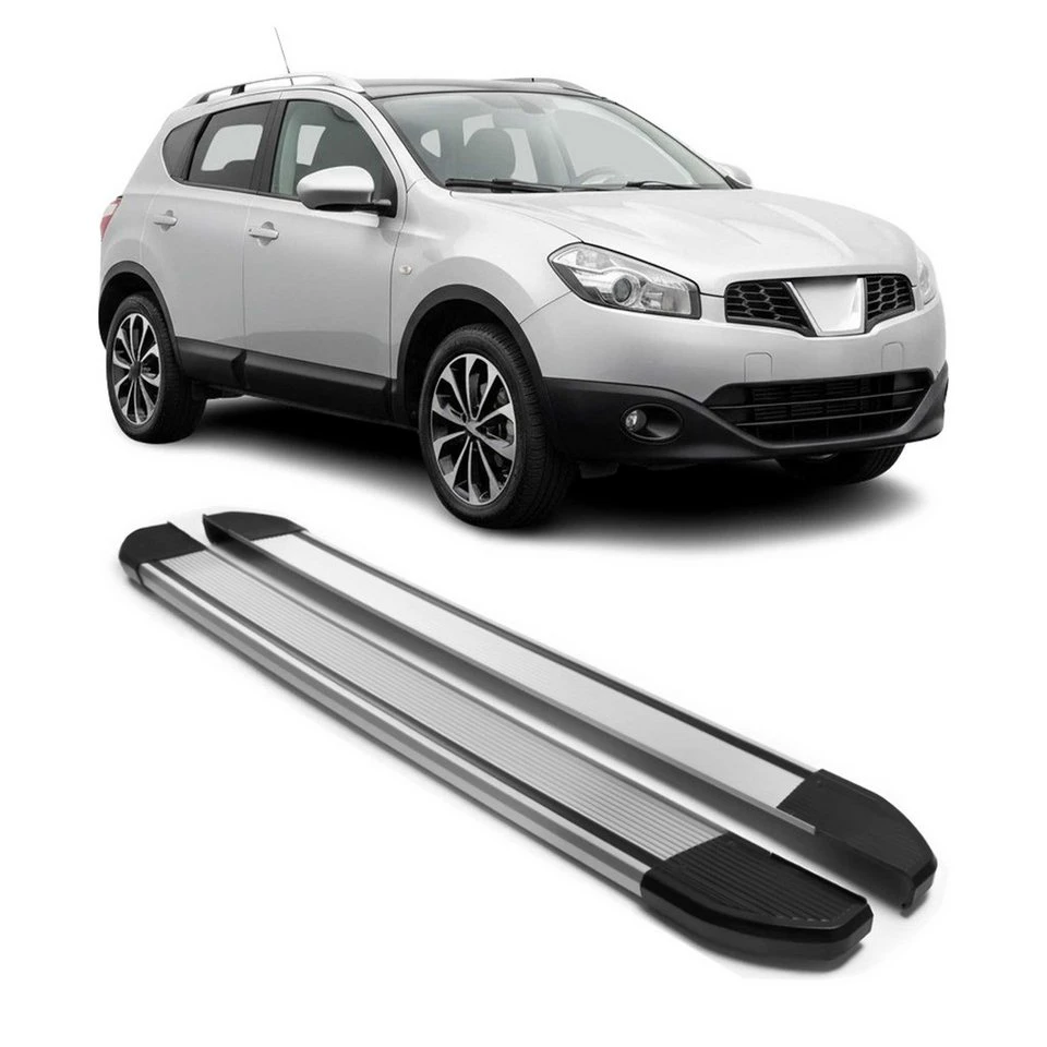 OMAC Trittbretter Aluminium für Nissan Qashqai J10 2006-2014 2-teilig rutschfest