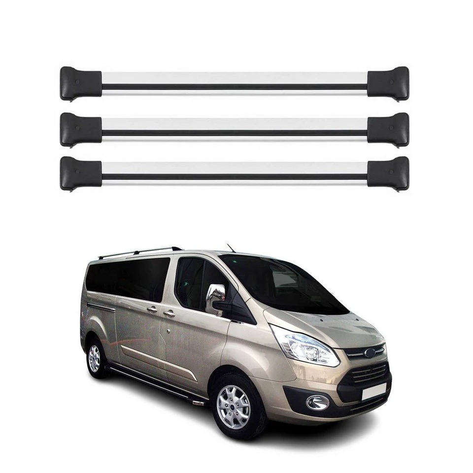 OMAC Dachträger Ford Transit Custom Tourneo Custom 2012-2023 Aluminium Silber 3tlg