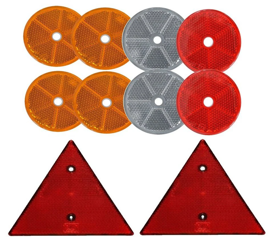 Aspöck Anhänger Set 50-teilig Rückstrahler Reflektor mit Schrauben E-Prüfzeichen