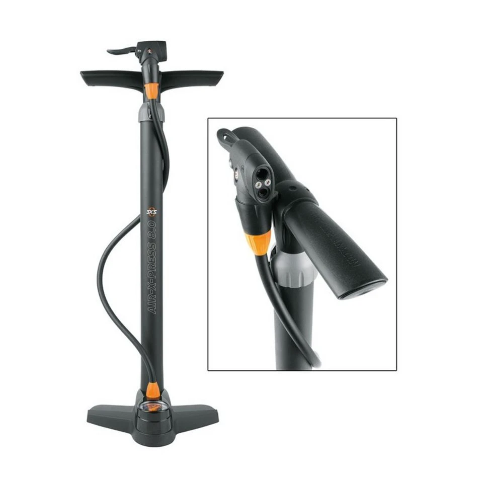 SKS Standpumpe Air X-Press 8.0 Multi-Valve schwarz mit Manometer