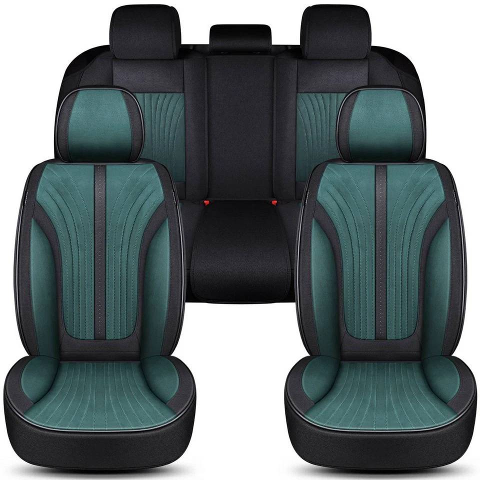 BREMER SITZBEZÜGE Autositzbezug Audi A1 8X 2010-18 Schwarz/Grün Komplettset Vorne Hinten