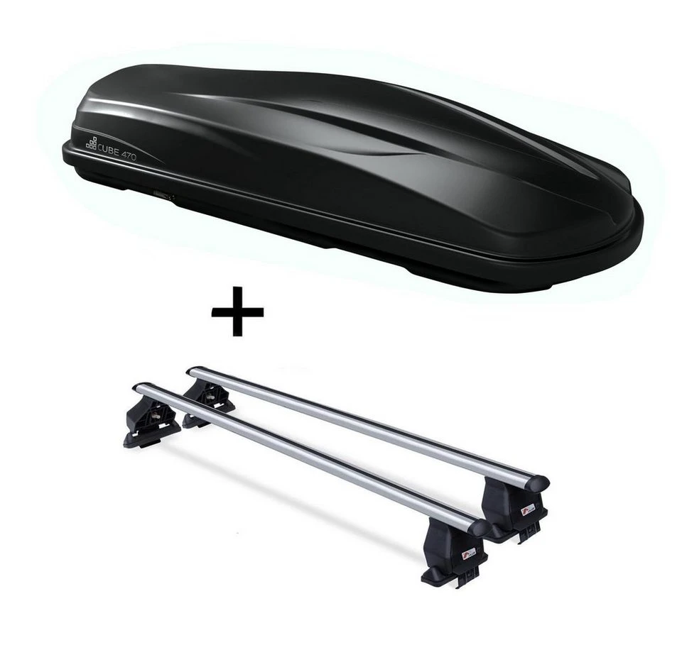 VDP CUBE470 Dachbox mit Dachträger Menabo Tema für Audi A4 4-Türer 1994-2000