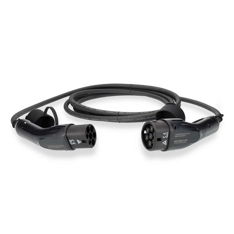 Electric E-Fahrzeug Kabel Typ 2 16 A 11 kW 3-phasig 5 m Schwarz