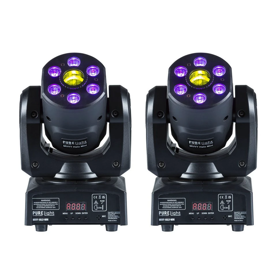 PURElight MUVY Halo Mini Scanner Set 2x LED Scheinwerfer DMX