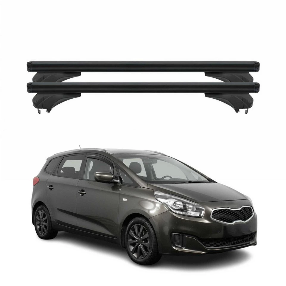 OMAC Dachträger für KIA Carens RP 2013-2019 Schwarz 2-teilig mit Anti-Diebstahlschloss