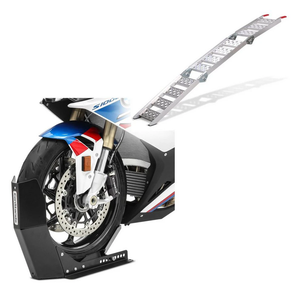 ConStands Auffahrrampe Alu CS3 Motorradwippe Easy Fix klappbar max. 2