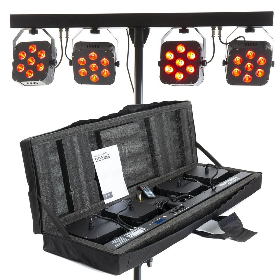 lightmaXX Platinum CLS-3 MKII LED Scheinwerfer Set RGBW mit Stativ