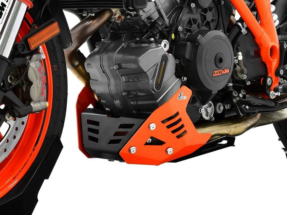 ZIEGER Motorschutz KTM 1290 Super Duke R schwarz orange 3 mm Aluminium