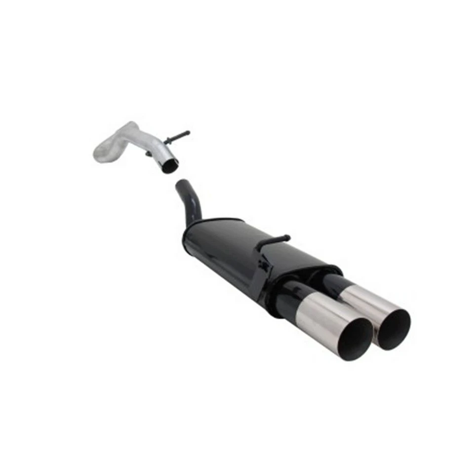 OMAC Novus Sportendschalldämpfer Gruppe N 2x90 mm Edelstahl Audi A3 Seat Leon VW Golf 4 New Beetle