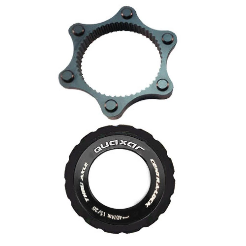 Quaxar Centerlock Adapter QR 15/20 für Scheibenbremse mit Lock-Ring schwarz eloxiert