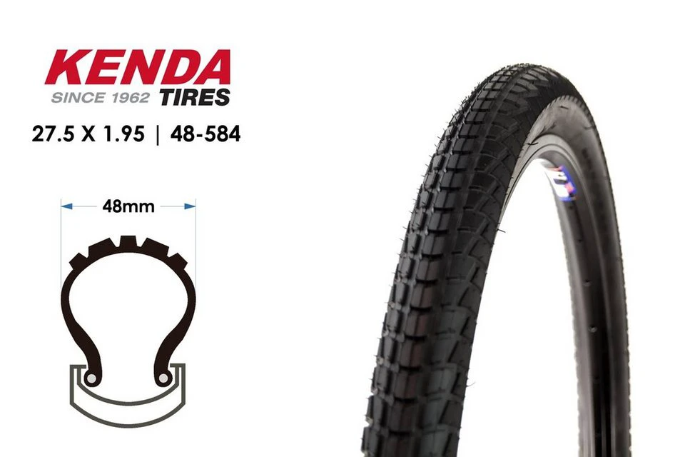 KENDA Komfort K841A Fahrradreifen 27,5 Zoll MTB Drahtreifen 27.5 x 1.95 Schwarz