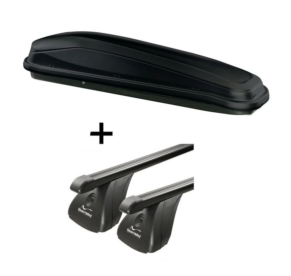 VDP JUEASY300 Dachbox mit Stahl Dachträger Mazda 5 5-Türer 2005-2015 schwarz