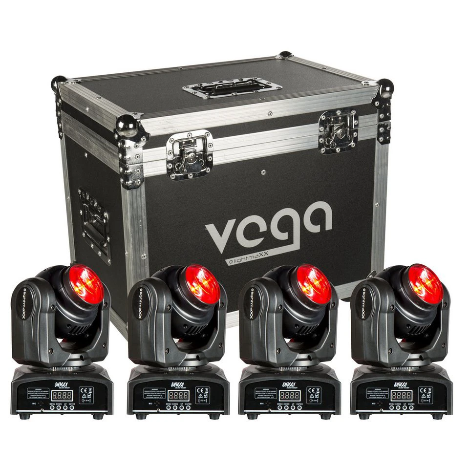 lightmaXX Vega Shiggy Beam Tour LED Scheinwerfer Lichtset mit Moving Heads