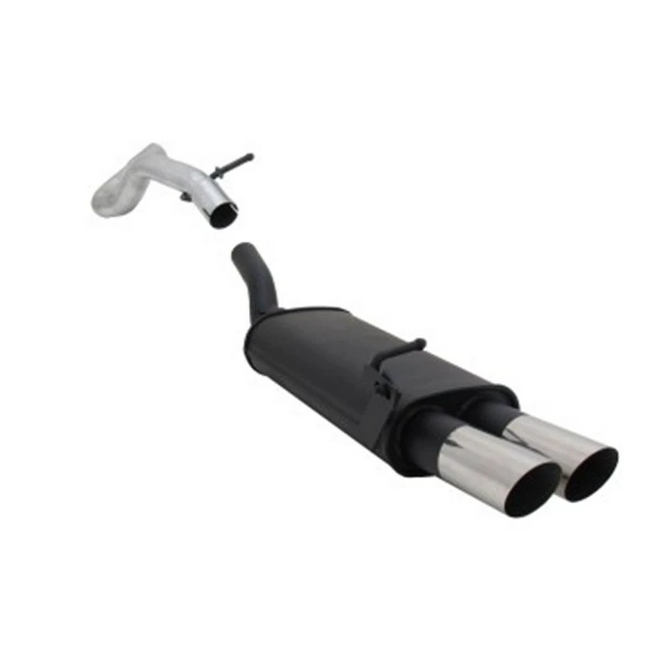 OMAC Novus Sportendschalldämpfer für Audi A3 Seat Leon VW Golf 4 New Beetle 2x76 mm Edelstahl