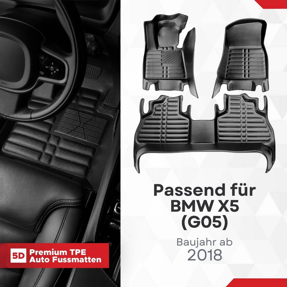 fussmattenprofi.com Auto-Fußmatte 5D Premium TPE Set BMW X5 (G05) ab 2018