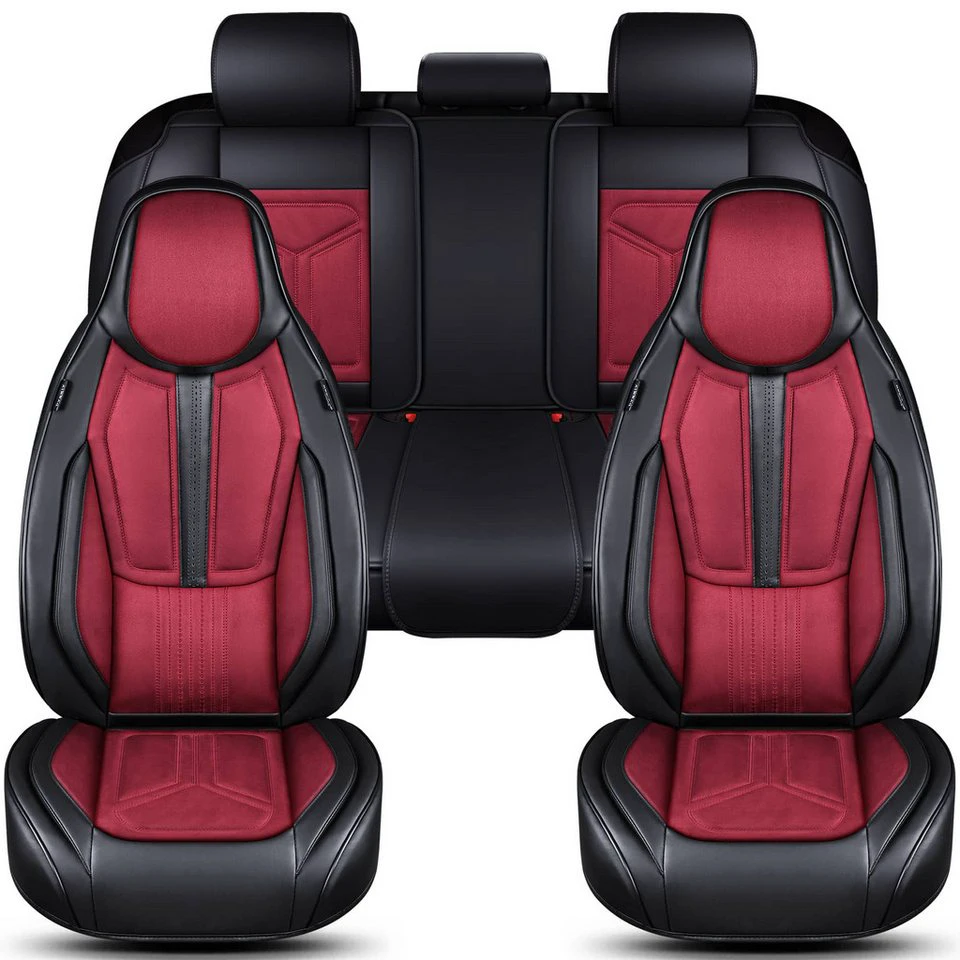 BREMER SITZBEZÜGE Autositzbezug Audi A1 8X 2010-2018 Schwarz/Rot Komplettset