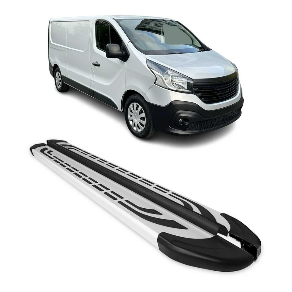 OMAC Trittbretter Renault Trafic 2014-24 L2 Aluminium 2-teilig rutschfest