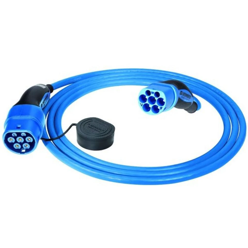 Mennekes Mode 3 Typ 2 20A 1PH Ladekabel 7,5 Meter blau/schwarz Elektroauto-Ladegerät